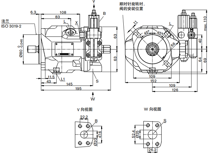 A10VSO18液壓泵安裝尺寸